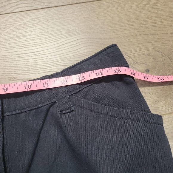 LL Bean Pants Women's 12 Classic Fit Elastic Waist Crop Black Flat Front - Picture 7 of 9